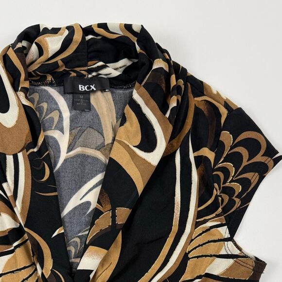 Y2K Women’s Brown & Black Funky/Floral Patterned Fitted Top - Picture 2 of 7